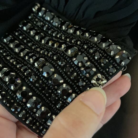 Trina Turk Black Jewel Split Sleeves Dress Size 0 - Picture 8 of 12